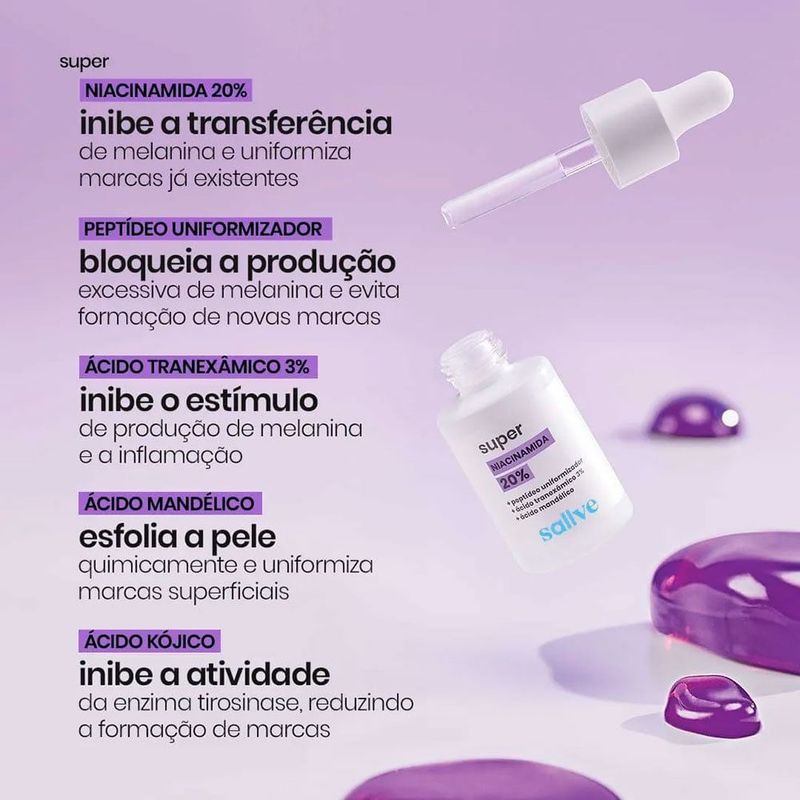 sérum facial super niancinamida 20% 30ml sallve