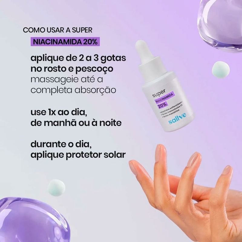 sérum facial super niancinamida 20% 30ml sallve