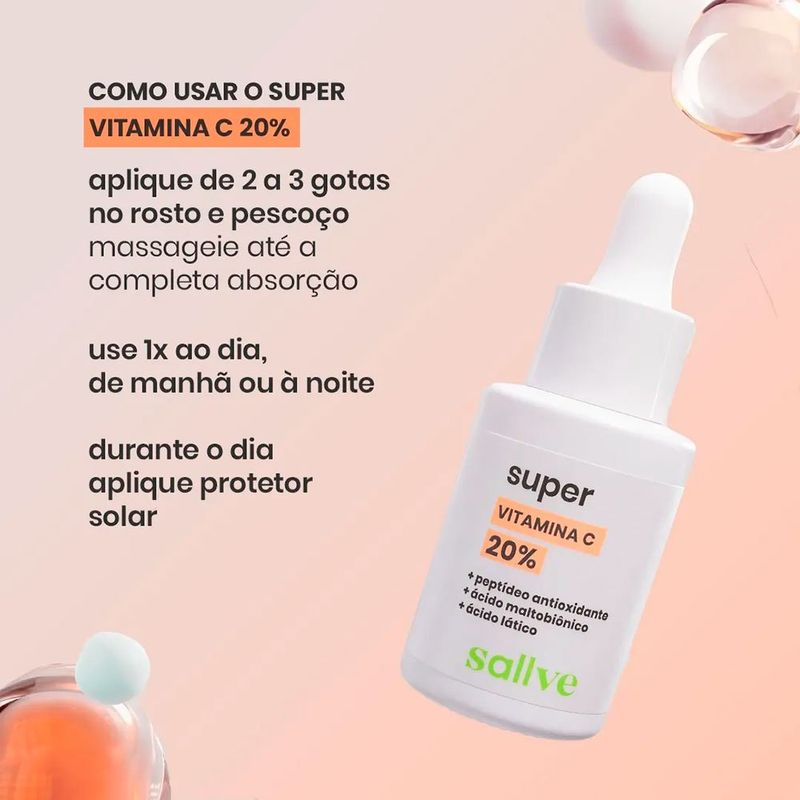 sérum facial super vitamina c 20% 30ml sallve