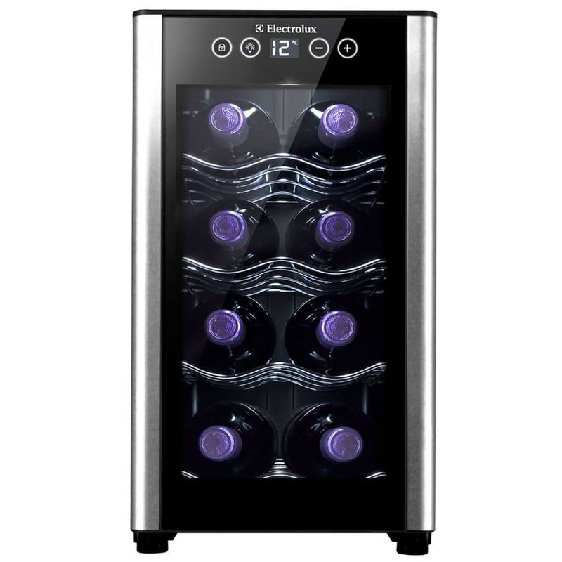 adega electrolux 08 garrafas acb08 painel touch bivolt preto 01081wba189