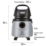 aspirador pó e água electrolux 1400w 18l smart com função sopro cinza a10n1 127v