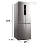 geladeira electrolux frost free inverse 490l ib7s inox
