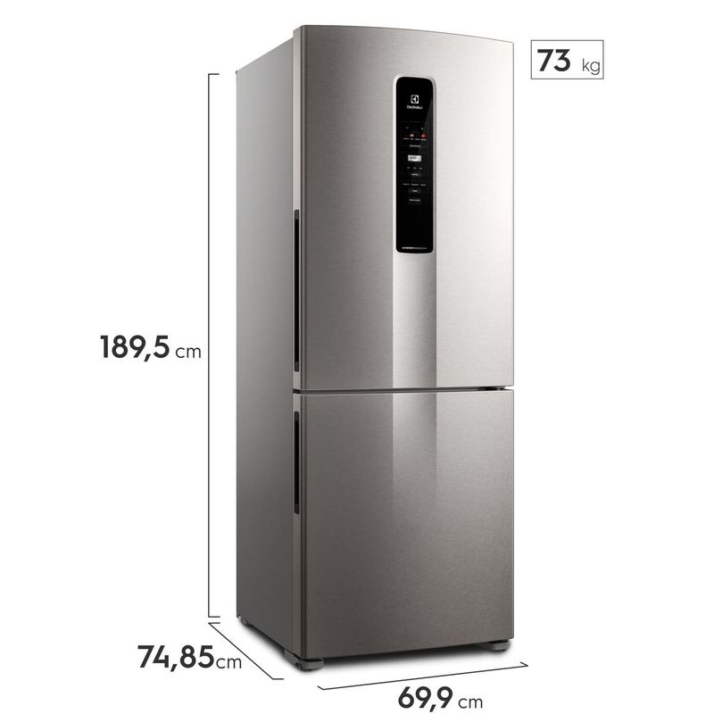 geladeira electrolux frost free inverse 490l ib7s inox