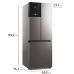 geladeira electrolux frost free inverter 480l 127v efficient autosense 3 portas inox im7s