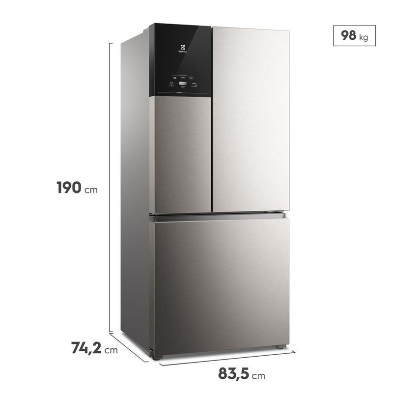 geladeira electrolux frost free french door inverter 590l autosense 127v inox im8s