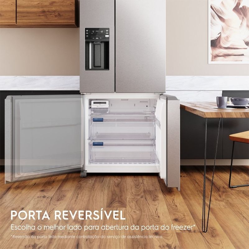 geladeira electrolux multidoor inverter 540l dispenser água e gelo inox look im8is