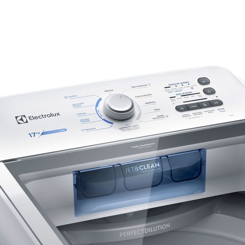 máquina de lavar 17kg electrolux essential care jet&clean e ultra filter 127v led17