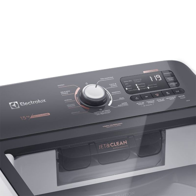 máquina de lavar electrolux 15kg premium care jet&clean 127v branco lec15