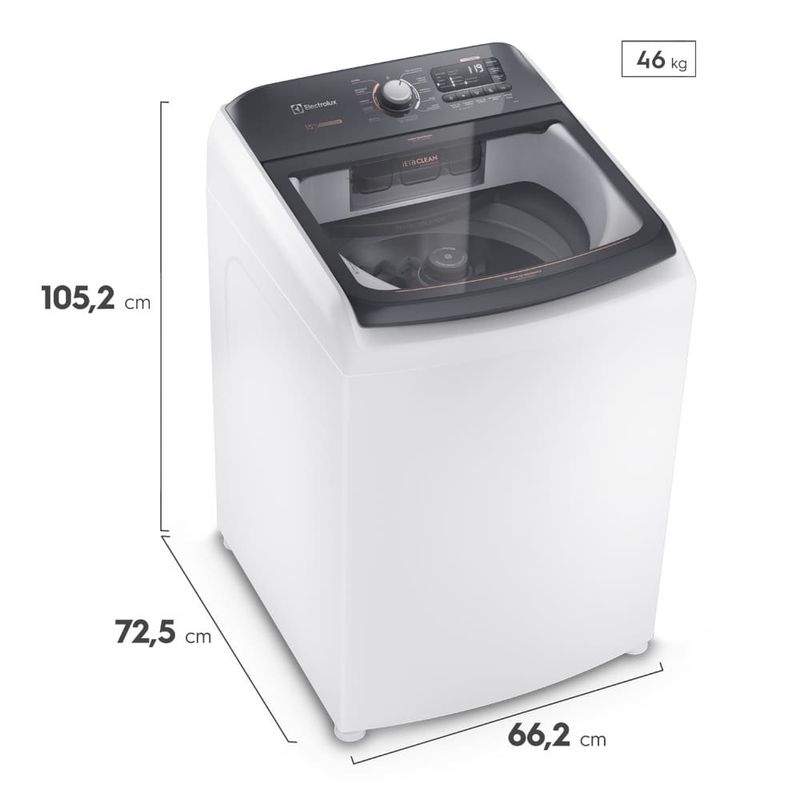 máquina de lavar electrolux 15kg premium care jet&clean 127v branco lec15