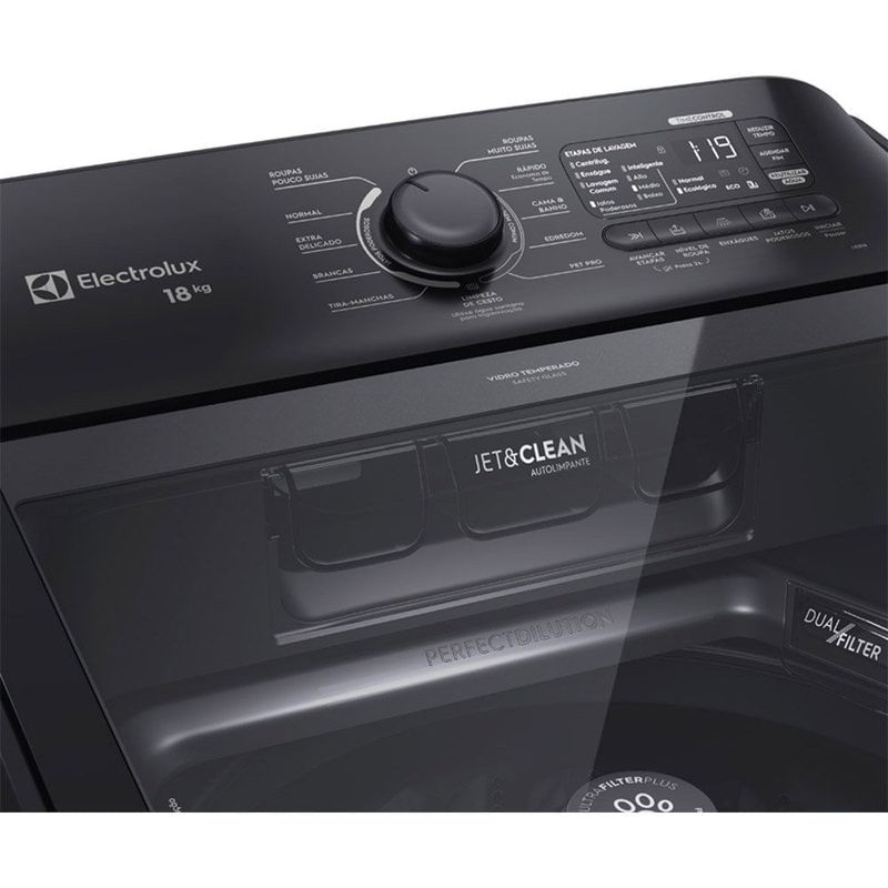 máquina de lavar 18kg electrolux expert tripla filtragem leb18