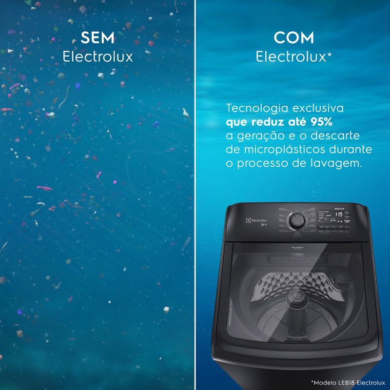 máquina de lavar 18kg electrolux expert tripla filtragem leb18