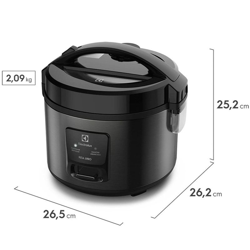 panela de arroz elétrica electrolux 2l por rita lobo preto erc10