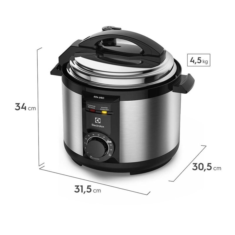 panela de pressão elétrica 5 litros electrolux 127v inox pce20