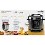 panela de pressão elétrica britânia 5 litros 900w inox com preto bpp05p