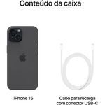 apple iphone 15 5g 256gb preto tela 6.1" preto (tmpro)