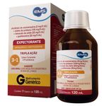 xarope cloridrato de oxomemazina + iodeto de potássio + benzoato de sódio + guaifenesina 120ml ems