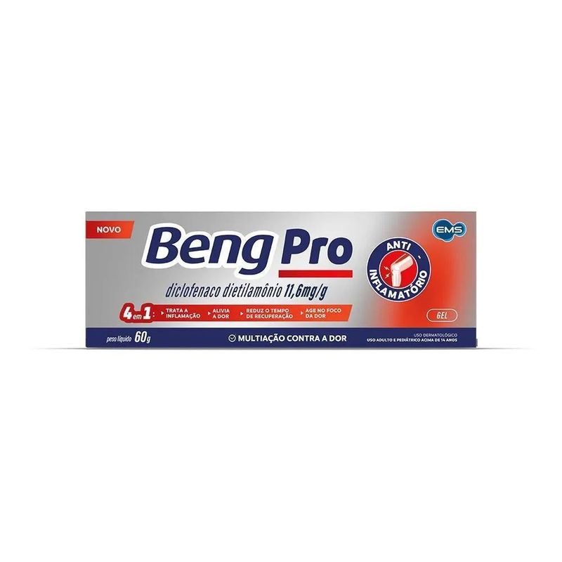 bengpro gel diclofenaco dietilamônio11,6mg 60g ems