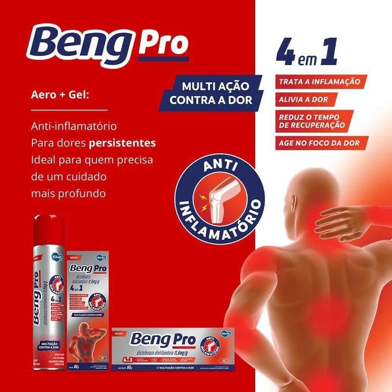bengpro gel diclofenaco dietilamônio11,6mg 60g ems