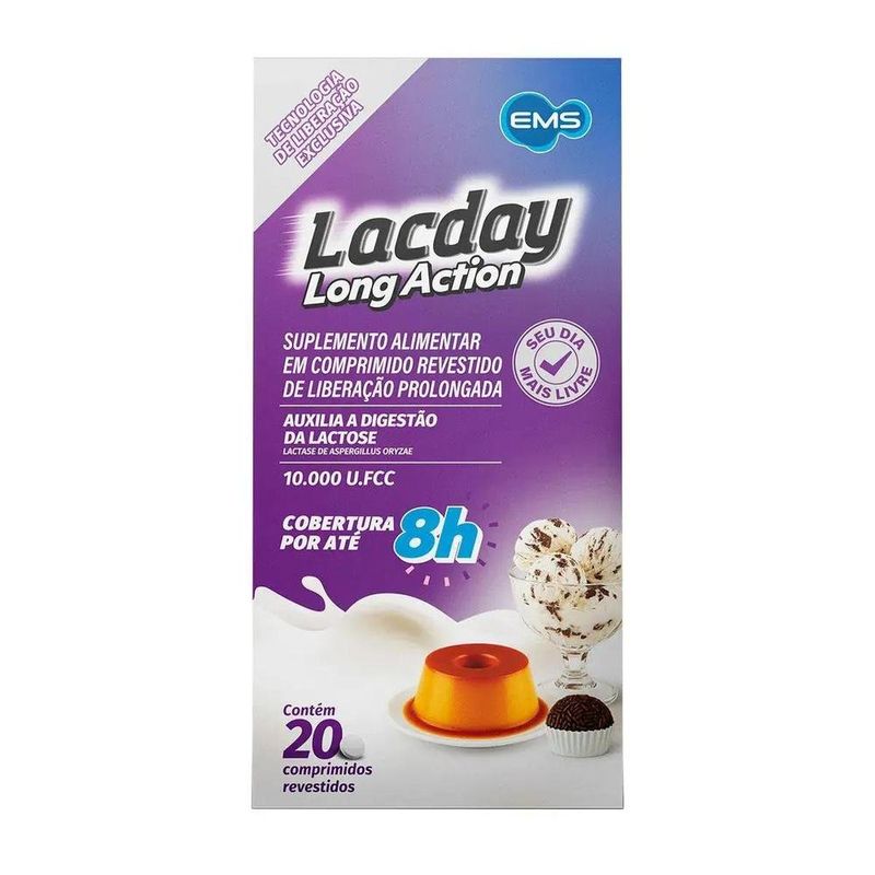 lacday 10.000u.fcc 20 comprimidos revestidos de liberação prolongada ems