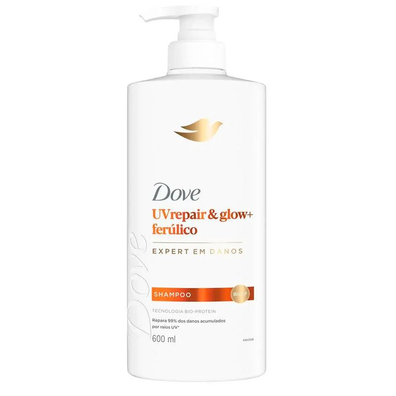 shampoo dove uv repair e glow + ferúlico expert em danos 600ml
