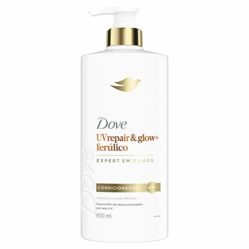 condicionador dove uv repair e glow+ ferúlico expert em danos 600ml