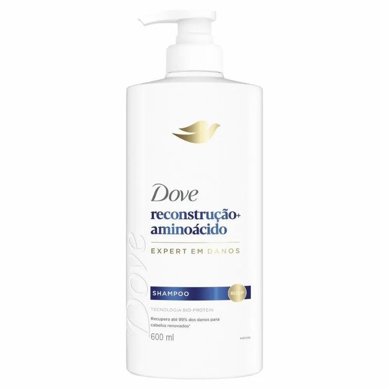 shampoo dove reconstrução + aminocácido expert em danos 600ml