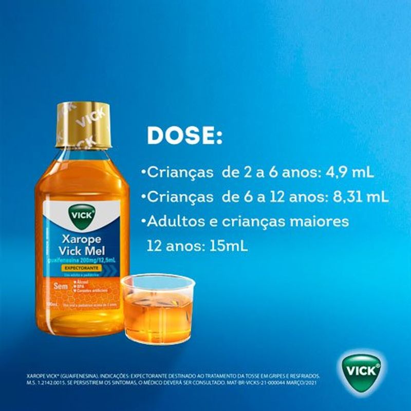 xarope vick sabor mel 100ml p&g