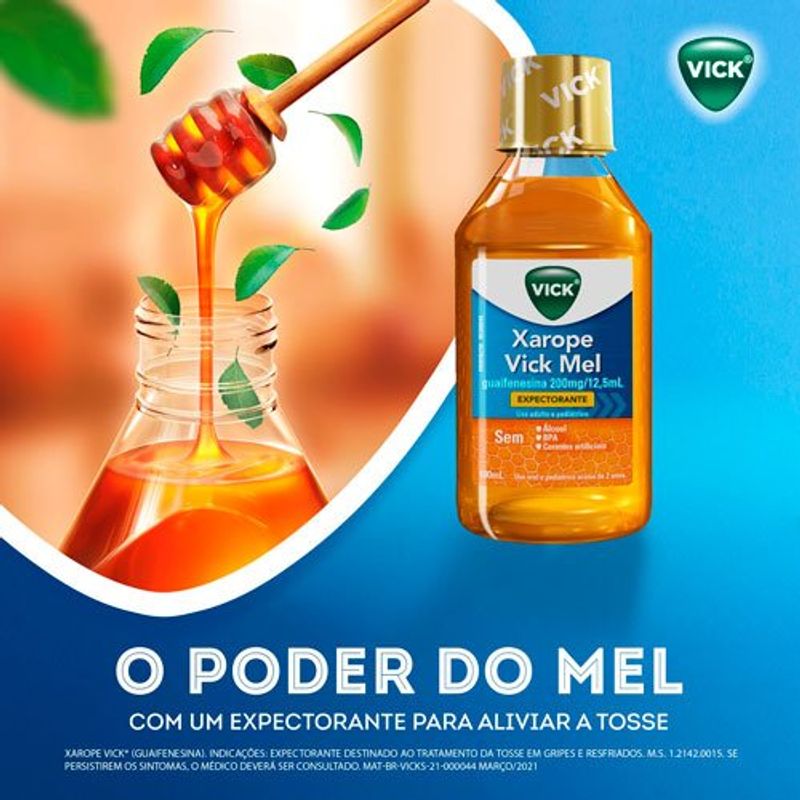 xarope vick sabor mel 100ml p&g