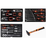 kit 86 peças de ferramentas kendo preto e laranja e-bi