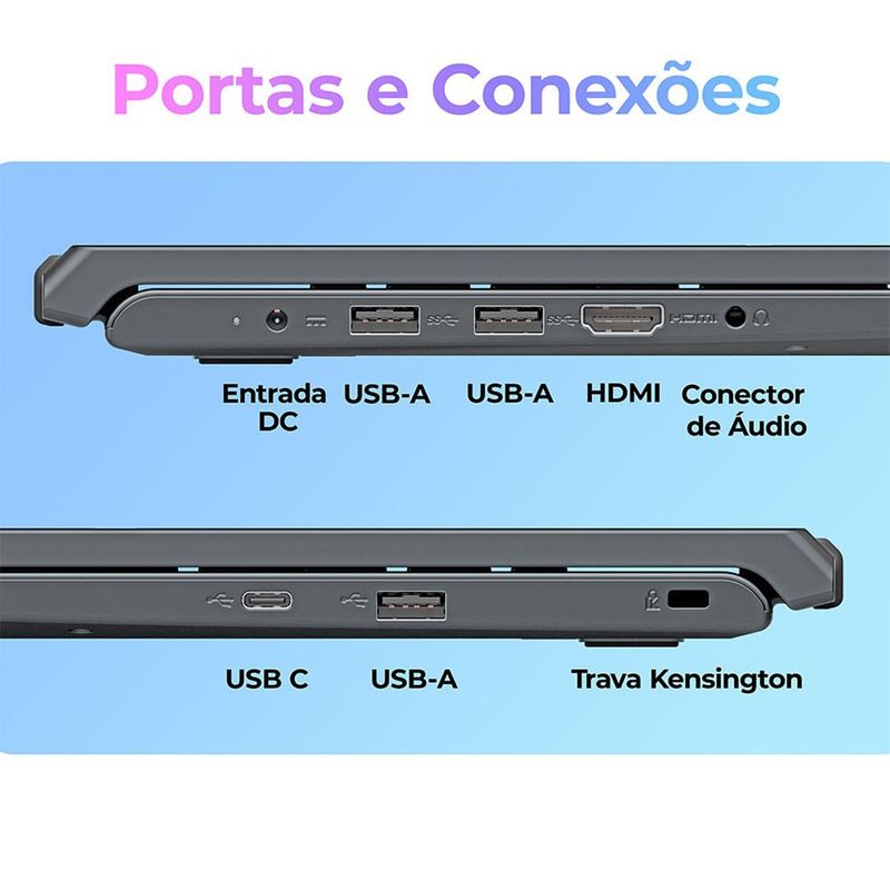 notebook positivo vision c15m intel celeron 4gb ram 128gb windows 11 grafite