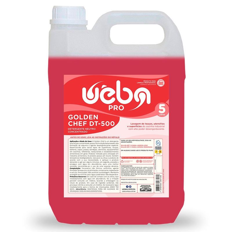 detergente neutro uêba golden chef dt-500 5l (mp)