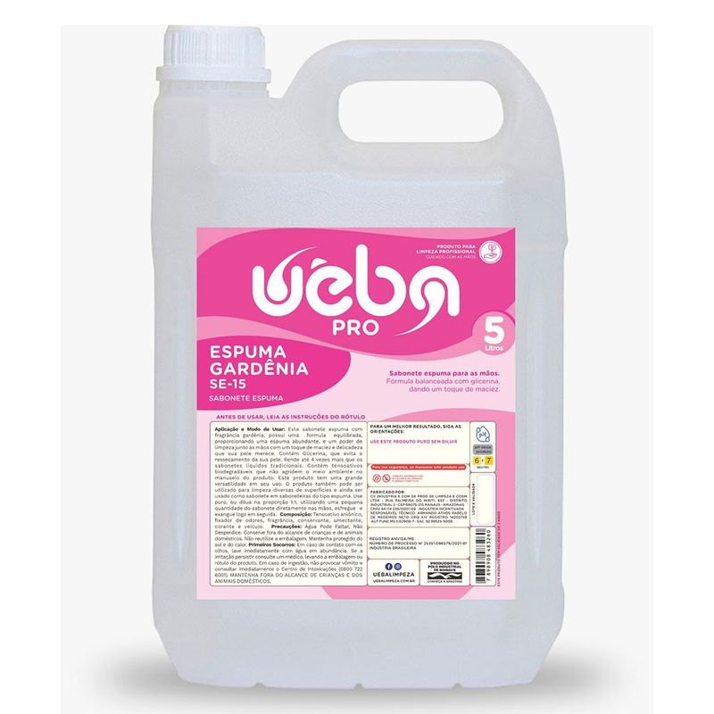 sabonete espuma uêba gardênia 5l (mp)