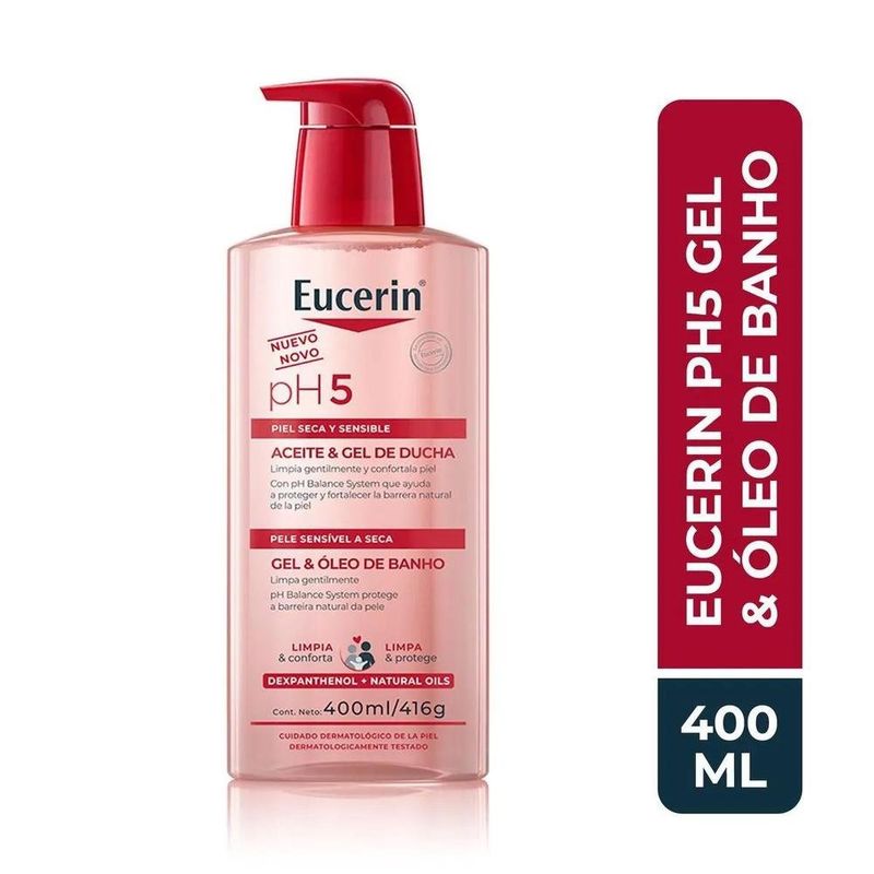 gel e óleo de banho eucerin ph5 400ml