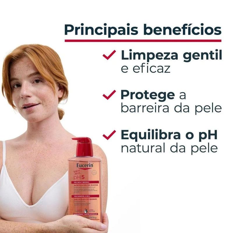 gel e óleo de banho eucerin ph5 400ml