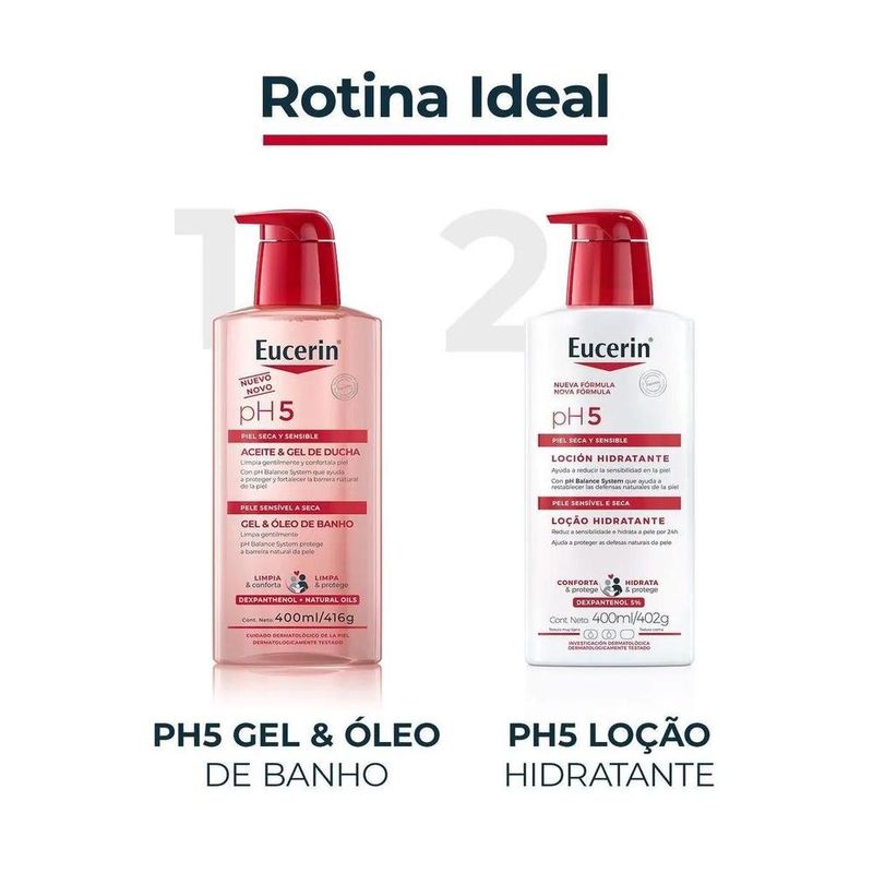 gel e óleo de banho eucerin ph5 400ml
