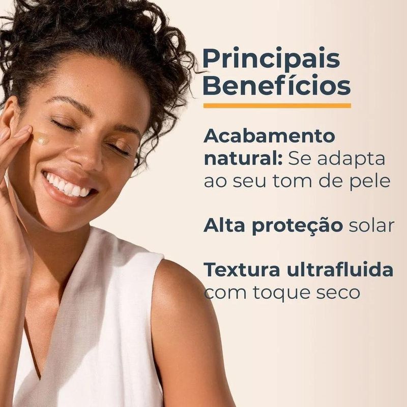 protetor solar facial eucerin sun hydro fluid cor escura fps70 50ml