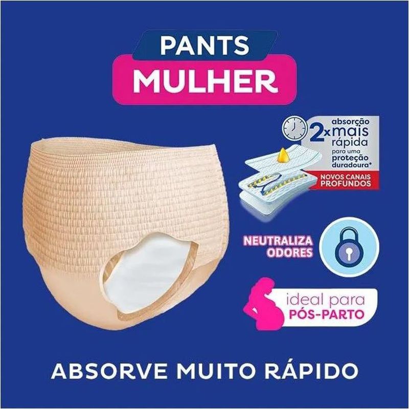 roupa íntima descartável nude tena pants mulher p/m 16 unidades