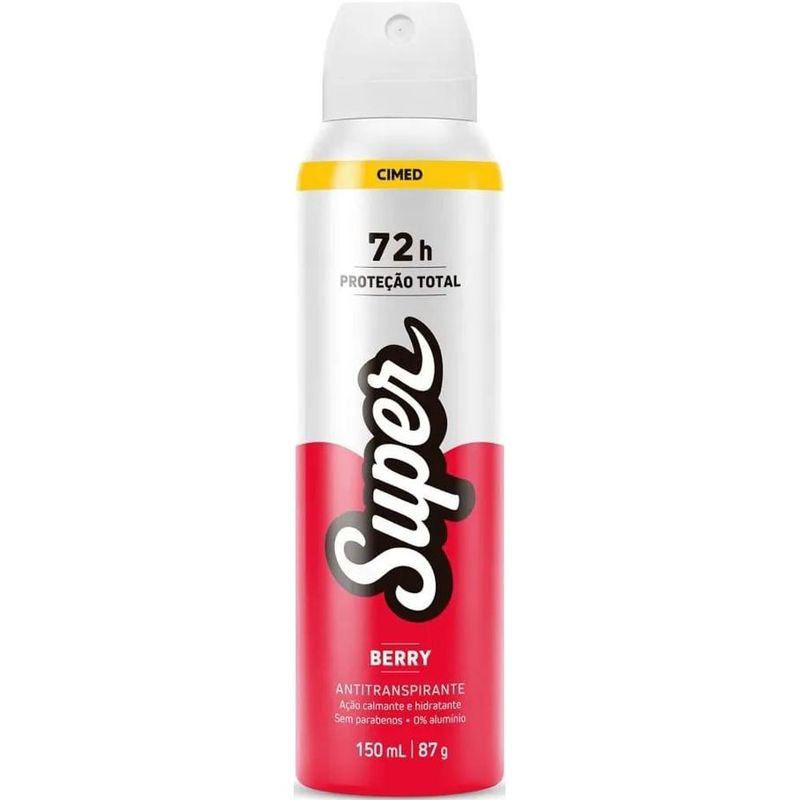 desodorante antitranspirante aerosol cimed super berry 150ml