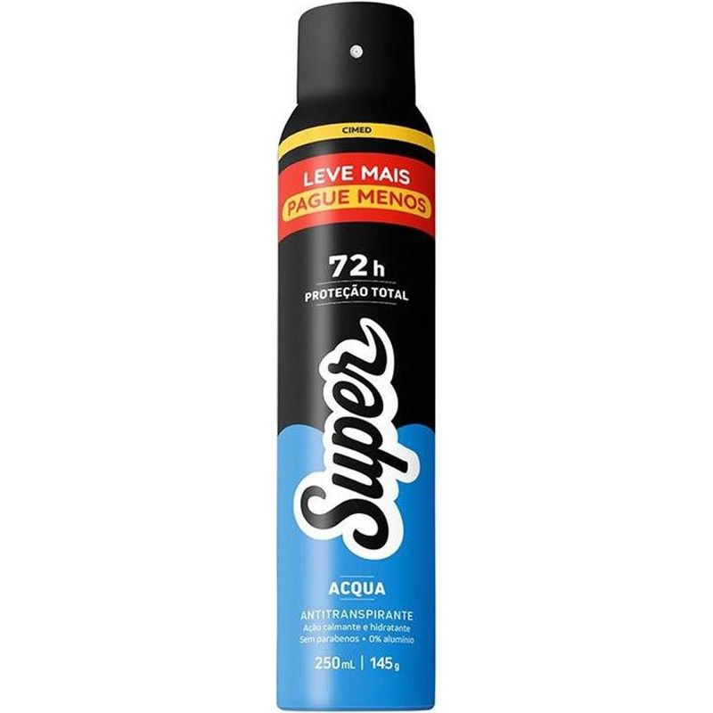 desodorante antitranspirante aerosol cimed super acqua 250ml