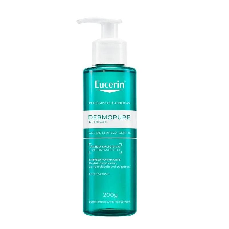 gel de limpeza gentil eucerin dermopure rosto e corpo 200ml