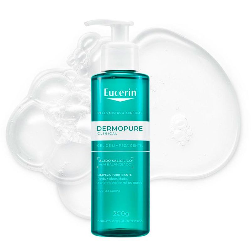 gel de limpeza gentil eucerin dermopure rosto e corpo 200ml
