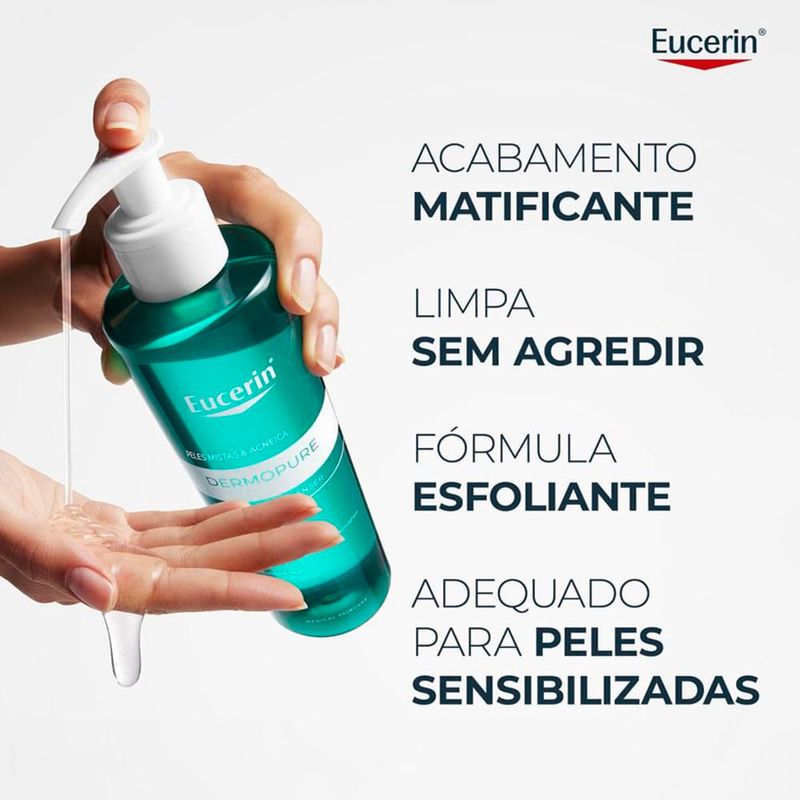 gel de limpeza gentil eucerin dermopure rosto e corpo 200ml