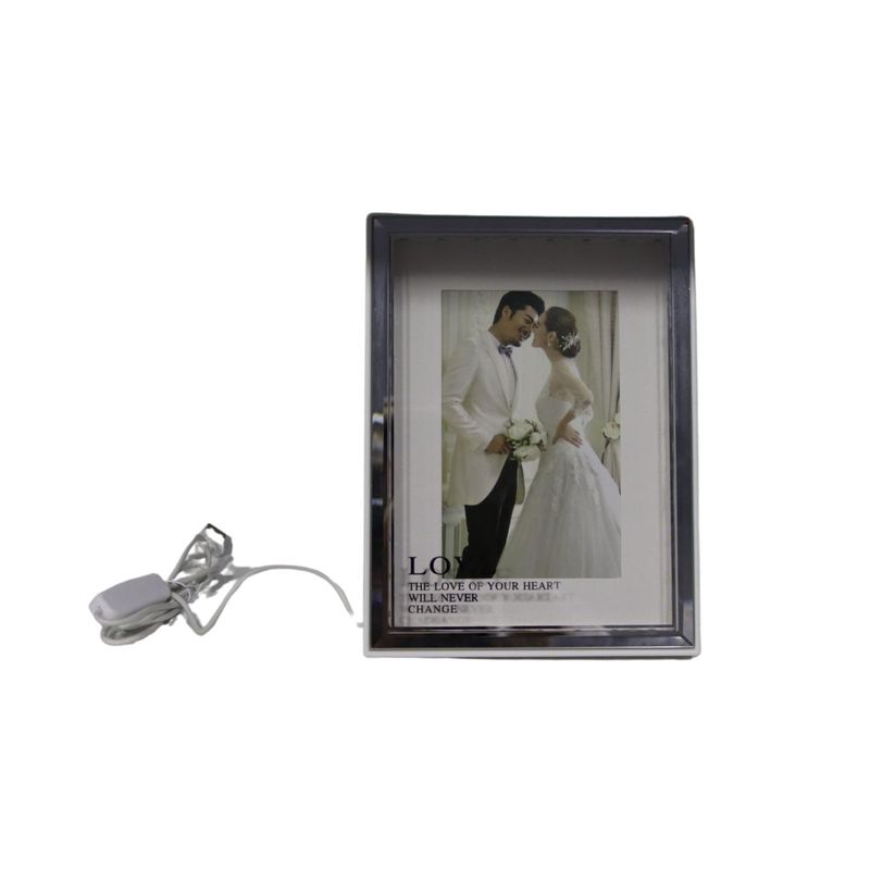 porta retrato liso bm36 com led e cabo usb 15x20 branco bm362761 (mp)