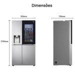 geladeira lg inverter side by side 598 litros 127v inox gc-x257cshs