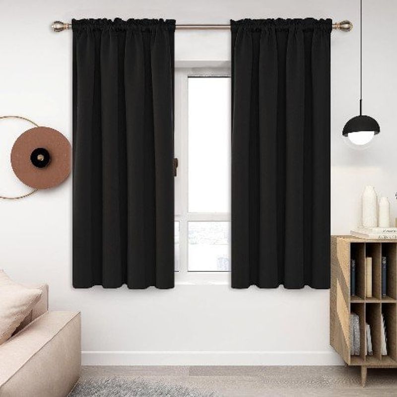 cortina blackout deconovo preto 132x137cm w-bi