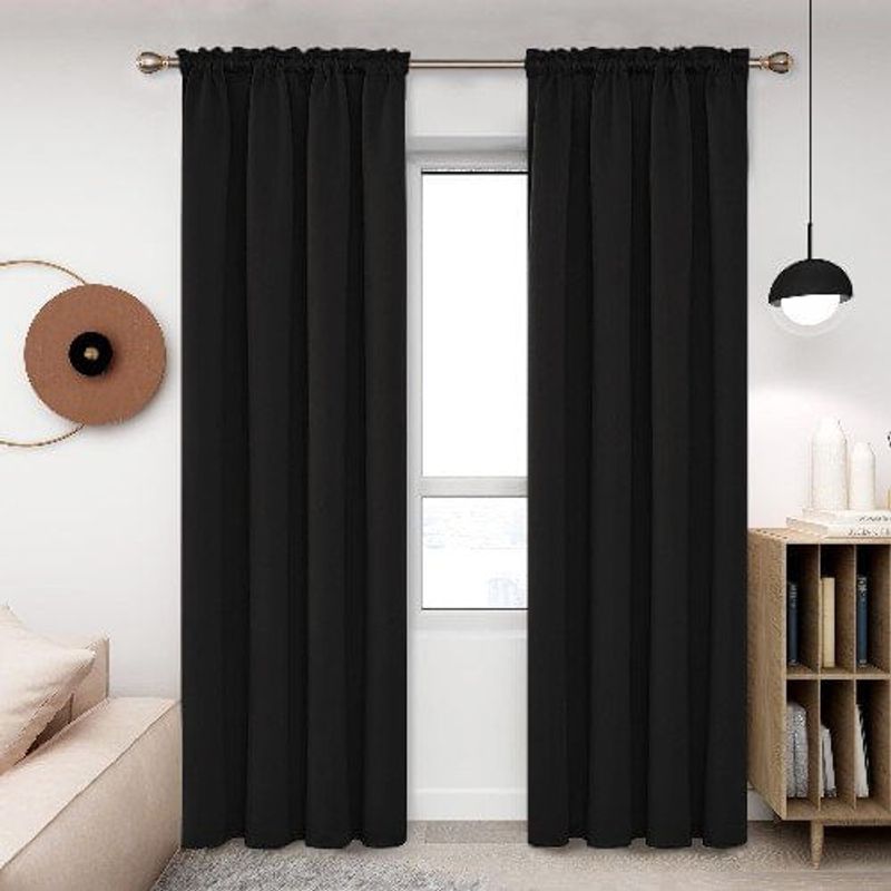 cortina blackout deconovo preto 137x213cm