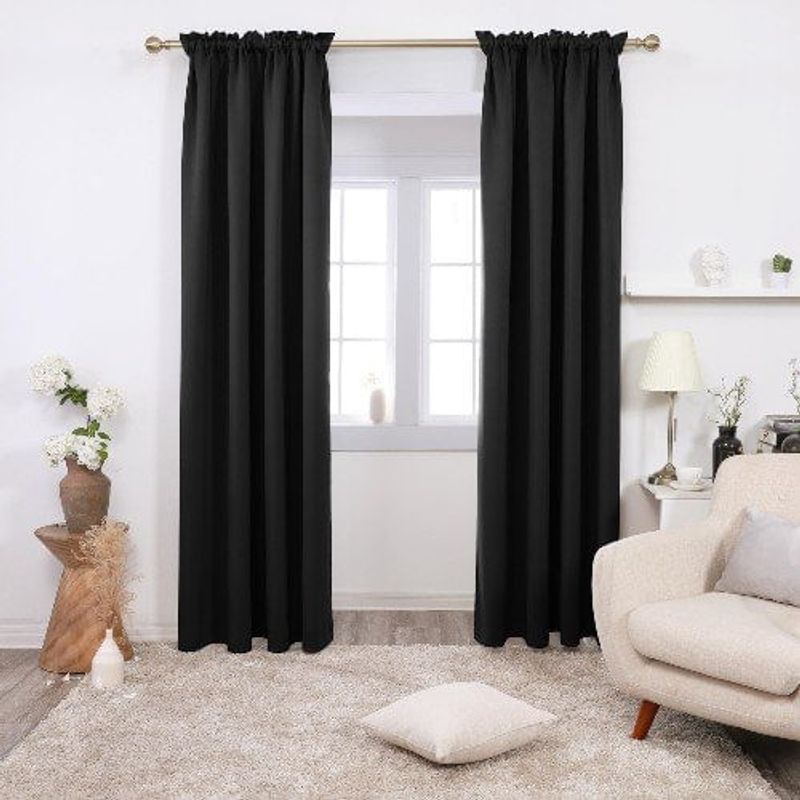 cortina blackout deconovo preto 137x213cm