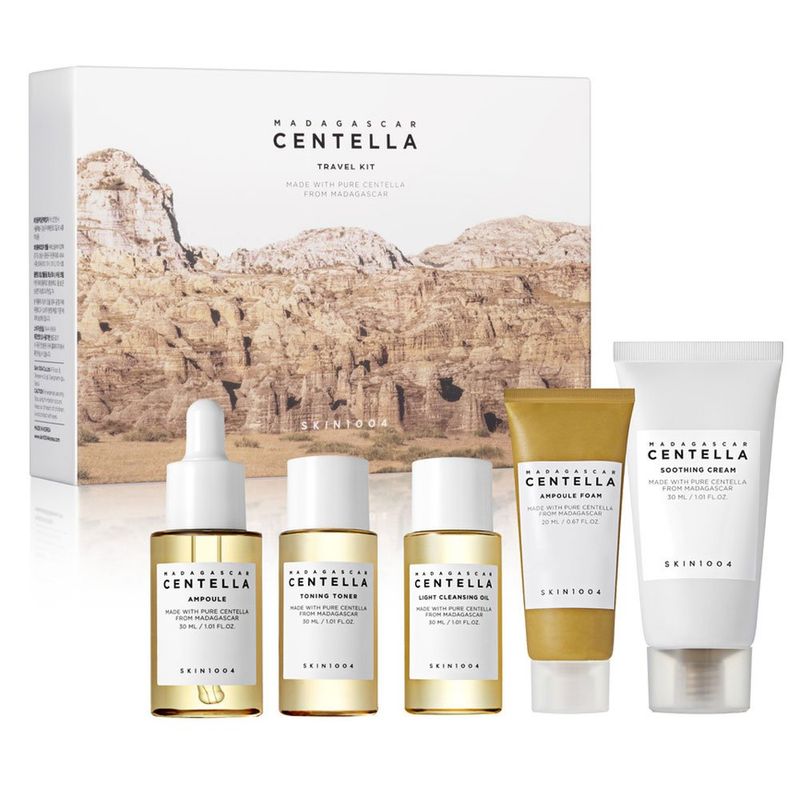 kit de cuidados faciais skin1004 madagascar centella tamanho viagem