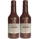 kit inoar cacau forte shampoo hidratante 500ml + condicionador hidratante 500ml