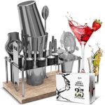 conjunto de coqueteleira 17 peças joytable prata w-bi